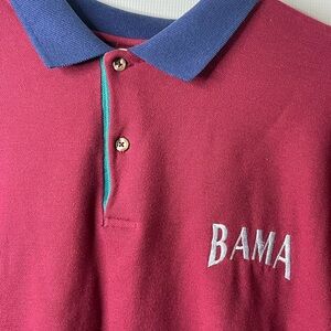 Tru Vintage Sports Pages tag XL BAMA Embroidered Alabama sports team Polo Shirt